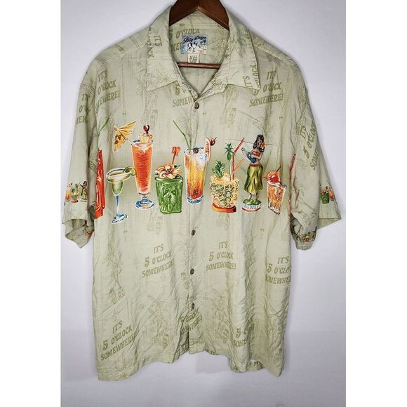 BIG DOGS HAWAIIAN SHORT SLEEVE BUTTON DOWN XL‎ - Picture 2 of 10